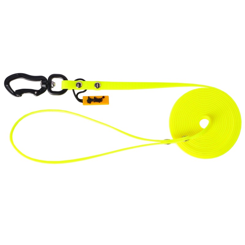 DINGO Smycz Treningowa z rączką Flex  - żółta 1,6 cm x 5 m