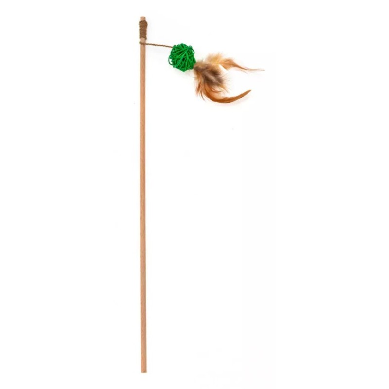 ECOMFY Zabawka wędka Gaia z piłką z rattanu 50 cm