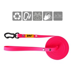 DINGO Smycz Treningowa z rączką Flex  - różowa 2 cm x 5 m
