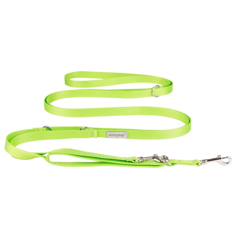 AMIPLAY Smycz regulowana 8 in 1 Samba - Zielony L