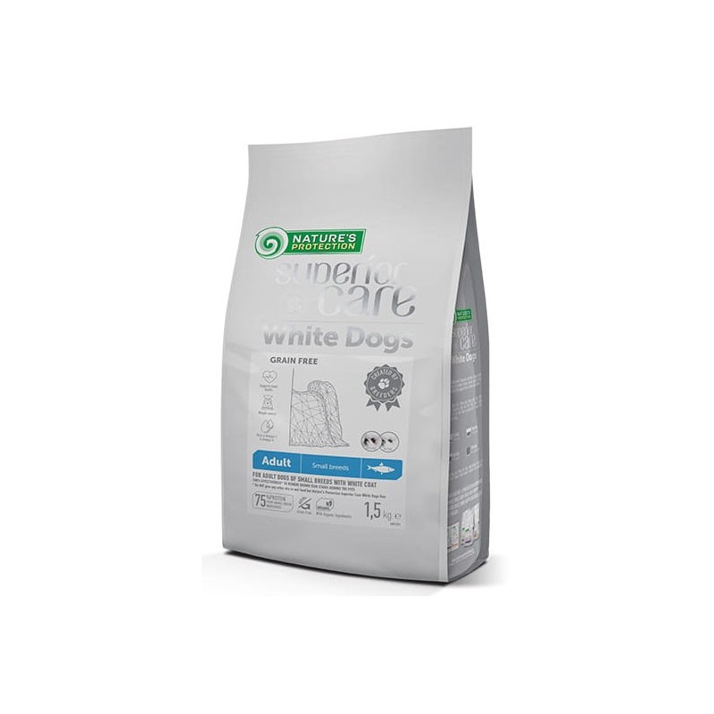 NATURES PROTECTION Superior Care White Dog Herring Adult Small Breeds śledź - 1,5kg