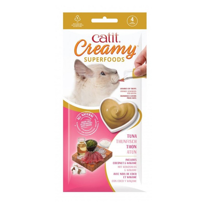 CATIT Creamy Superfood przysmak dla kota - tuńczyk z kokosem i wakame 4 x 10g