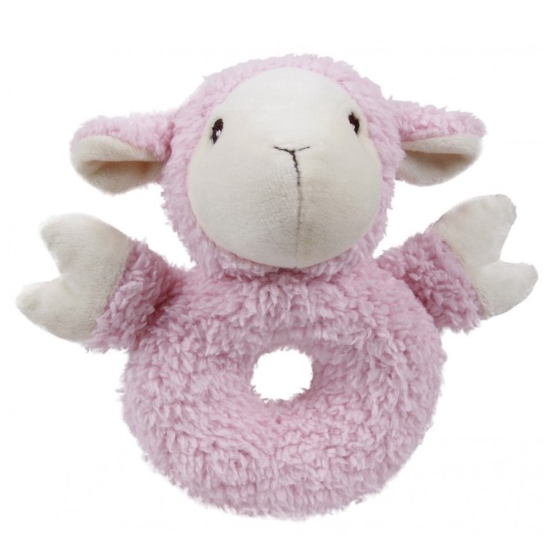 BARRY KING Pluszowy Ring Owca z dźwiękiem 18 x 15 cm - różowy
