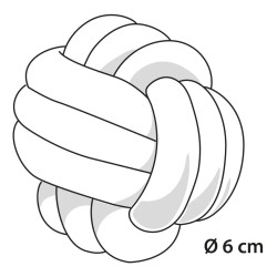 FLAMINGO Ivar Sznurowa kula 6 cm - biały/turkus