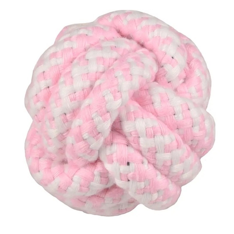 FLAMINGO Ivar Sznurowa kula 6 cm - biały/różowy