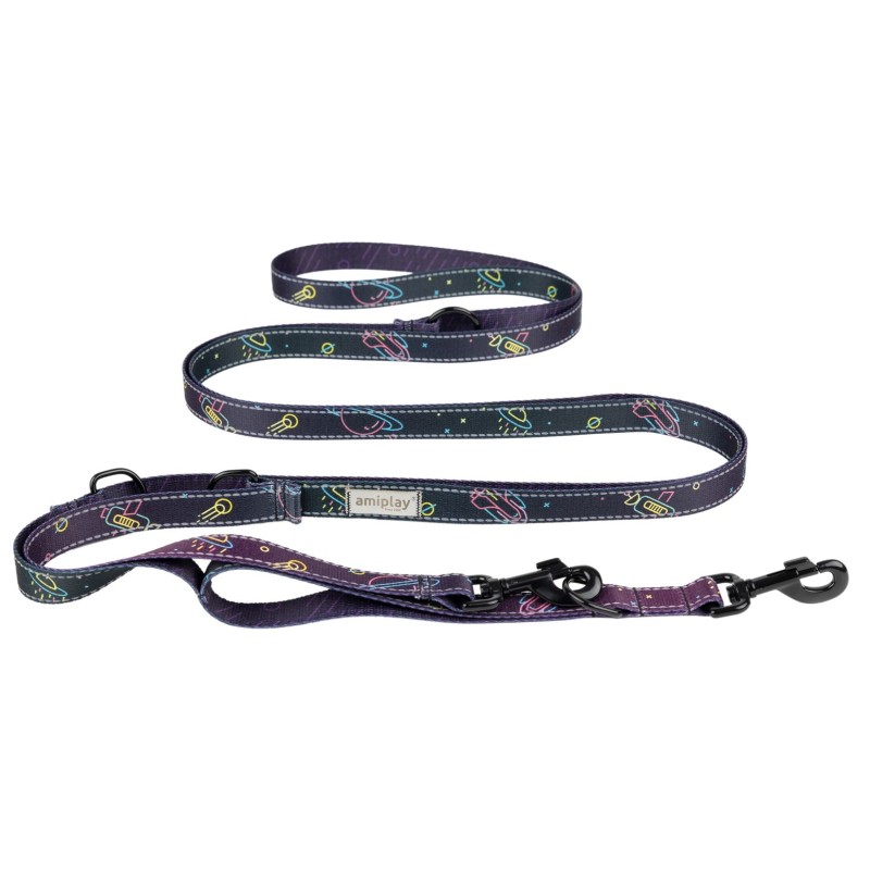 AMIPLAY BeSpace Smycz regulowana 8in1 -  Neon L