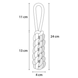 FLAMINGO Dummy Sznurowy szarpak 24 cm - biały/różowy