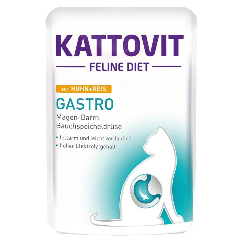 KATTOVIT Feline Diet Gastro Kurczak z ryżem 85g (saszetka)