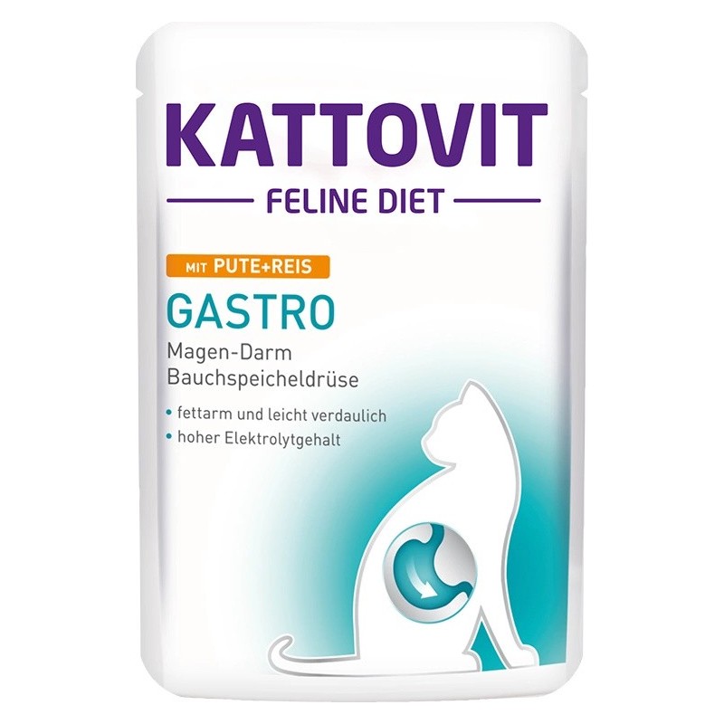 KATTOVIT Feline Diet Gastro Indyk z ryżem 85g (saszetka)