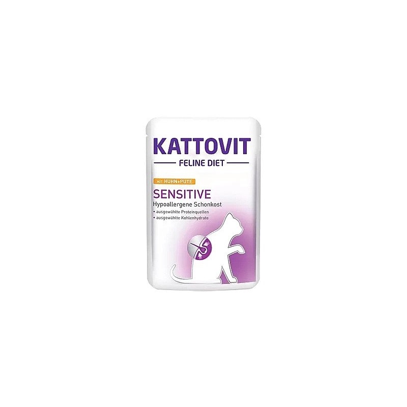 KATTOVIT Feline Diet Sensitive Kurczak i indyk 85g (saszetka)