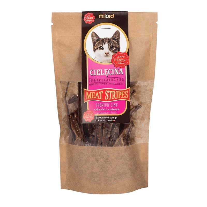 MILORD MEAT KOT Suszone Przysmaki - Paski z Cielęciny 40g