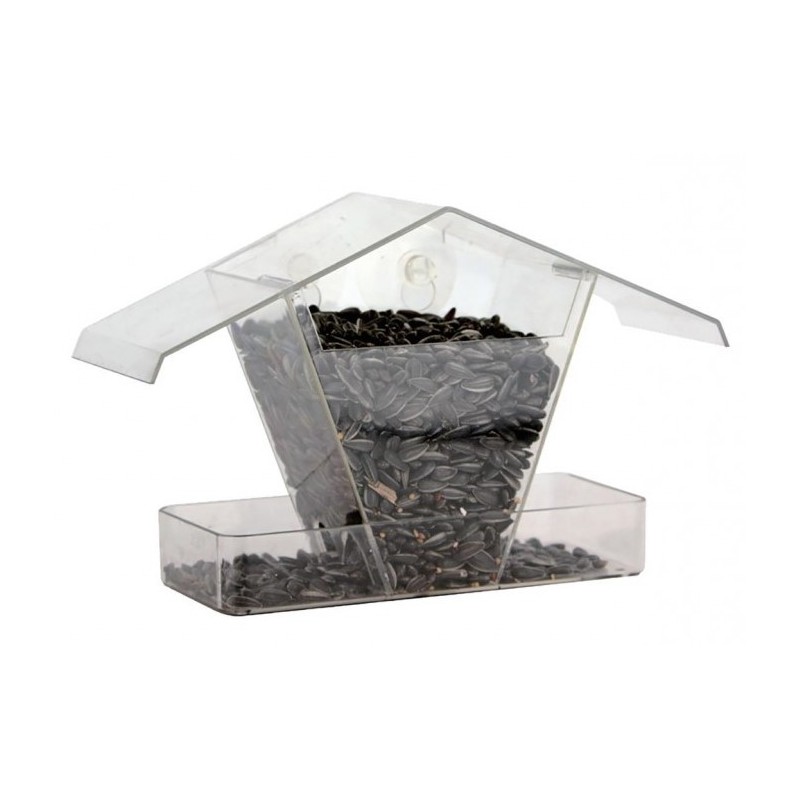 GARDEN and FUN karmnik dla ptaków na szybę/okno z przyssawkami 24 x 9 x 15 cm - przezroczysty