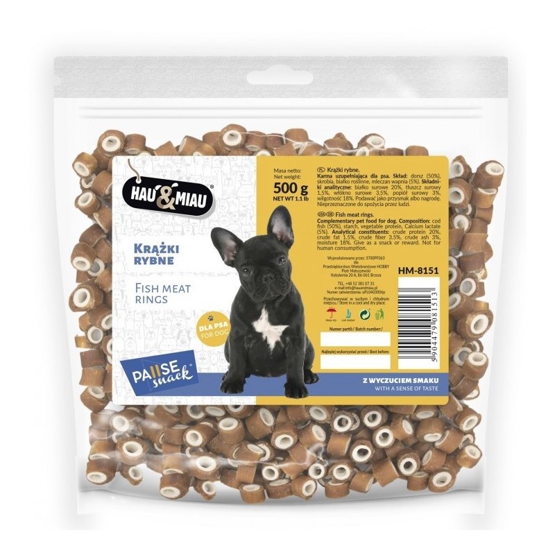 HAU MIAU Pause snack - krążki rybne 500g