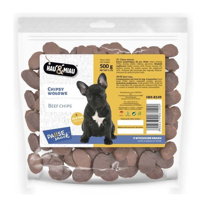 HAU MIAU Pause snack - chipsy wołowe 500g