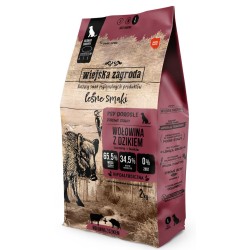 WIEJSKA ZAGRODA PIES Wołowina z dzikiem - rozmiar chrupek L 9 kg