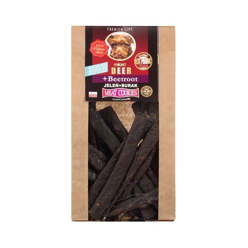 MILORD Meat Cookies - Suszone mięsne ciastka - Jeleń z Burakiem 80g
