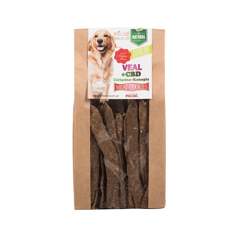 MILORD Meat Cookies - Suszone mięsne ciastka - Cielęcina z Konopią CBD 80g