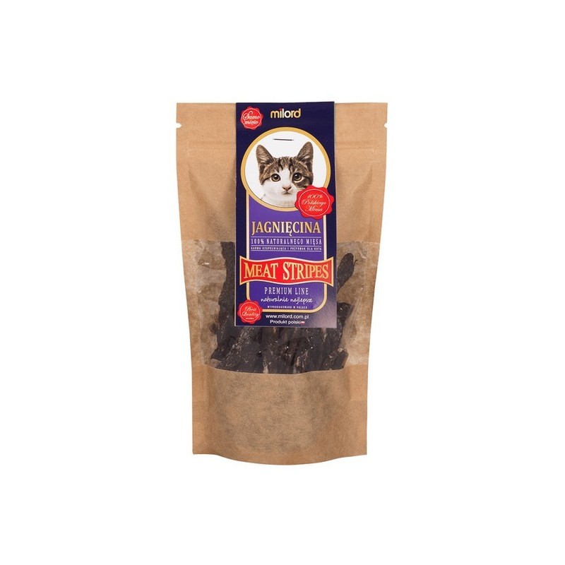 MILORD MEAT KOT Suszone Przysmaki - Paski z Jagnięciny 40g
