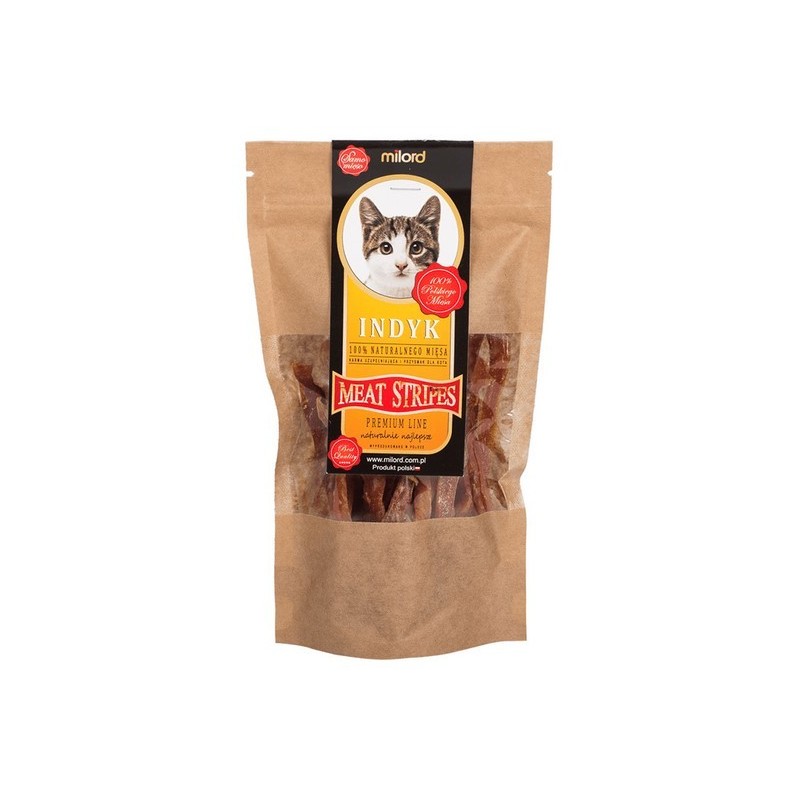 MILORD MEAT KOT Suszone Przysmaki - Paski z Indyka 40g