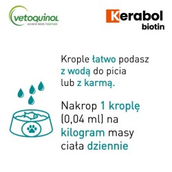 VETOQUINOL Kerabol Biotin 20 ml PROMO Krótki termin