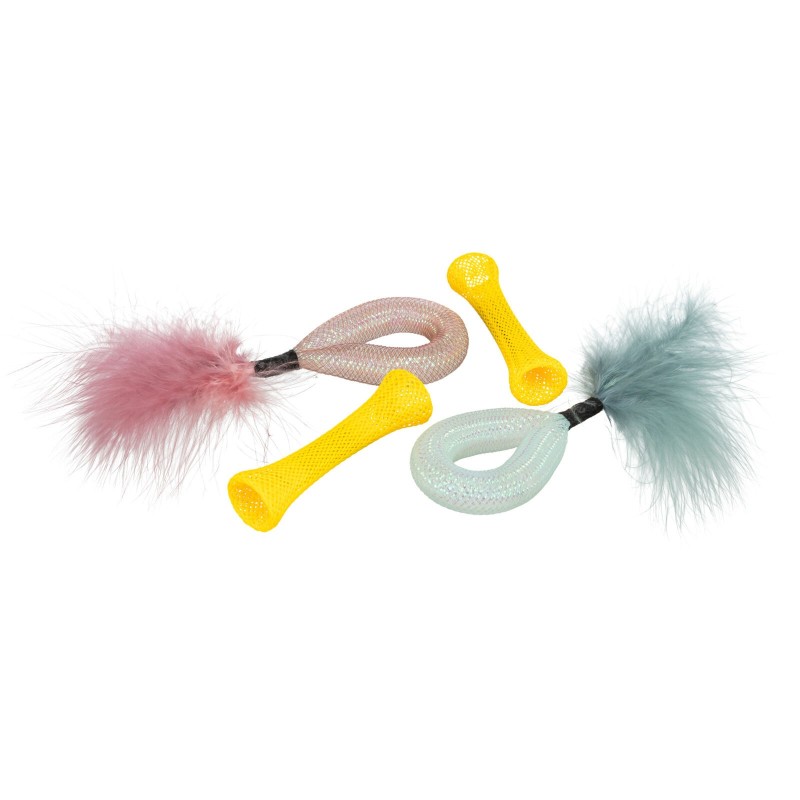 TRIXIE Zestaw Tubes zabawka dla kota z kocimiętką 4 szt max. 15 cm