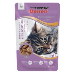 SUPER BENEK Cat Kaczka w sosie dla kotów wybrednych 100g