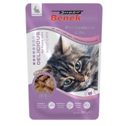 SUPER BENEK Cat Królik w białym sosie dla kotów wybrednych 100g