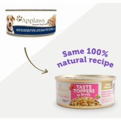 APPLAWS Dog Taste Toppers in Broth Pierś z kurczaka z łososiem i dynią, marchewką i groszkiem 156g
