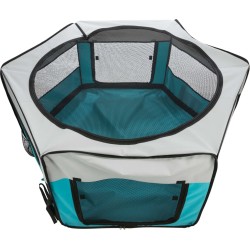 TRIXIE Wybieg przenośny dla kawii domowych / królików 150 x 65 cm - turkusowy / jasnoszary