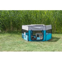 TRIXIE Wybieg przenośny dla kawii domowych / królików 150 x 65 cm - turkusowy / jasnoszary