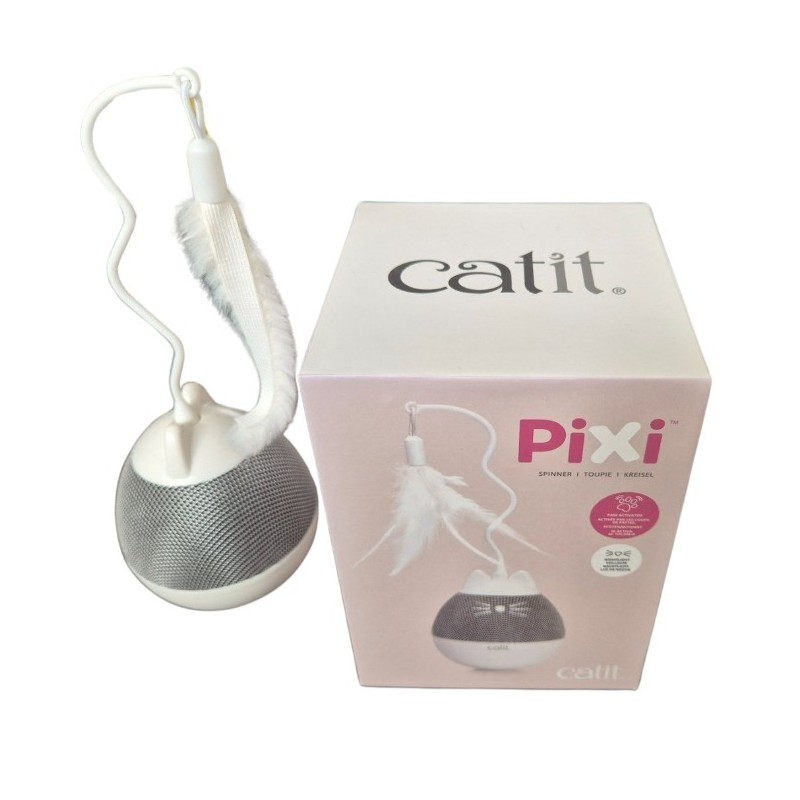 CATIT Pixi Spinner 8,5 x 24 cm - zabawka karmiąca z piórkiem dla kota