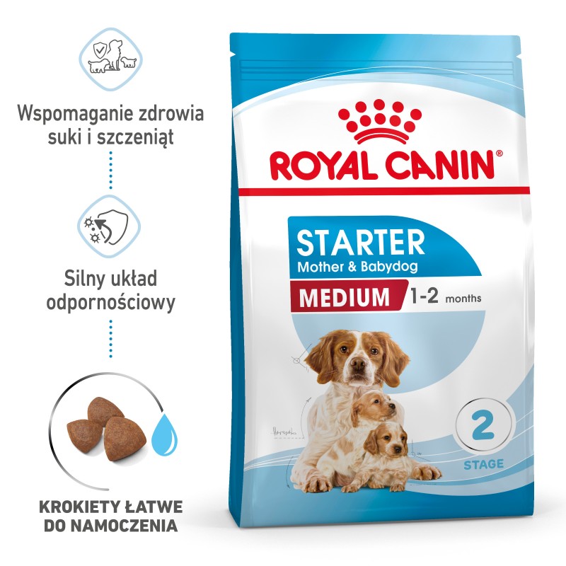 ROYAL CANIN Medium Starter Mother&Babydog karma sucha dla suk w ciąży, w okresie laktacji i szczeniąt ras średnich 4 kg