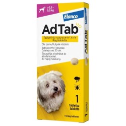 ELANCO AdTab 2,5 - 5,5 kg / 1 tabl. (112 mg) - tabletka na pchły i kleszcze