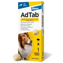ELANCO AdTab 22 - 45 kg / 1 tabl. (900 mg) - tabletka na pchły i kleszcze