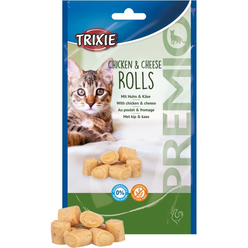 TRIXIE Premio Chicken and Cheese Roll - przysmak dla kota, kurczak i ser 50 g