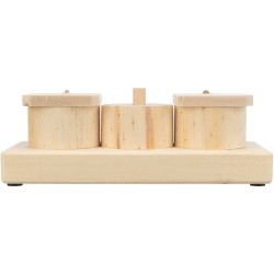 TRIXIE Snack cups zabawka edukacyjna, dla szczurów/królików drewno 15 x 4,5 x 6 cm