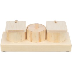 TRIXIE Snack cups zabawka edukacyjna, dla szczurów/królików drewno 15 x 4,5 x 6 cm