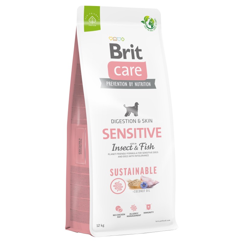BRIT CARE Dog Sustainable Sensitive Insect Fish 12kg PROMO Uszkodzenie