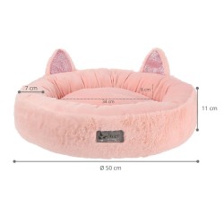 DINGO HugMe Legowisko z uszami 50 cm - różowe