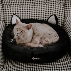 DINGO HugMe Legowisko z uszami 50 cm - czarne