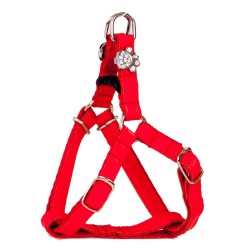 DINGO Szelki skórzane dla Yorka "New York" - Czerwone