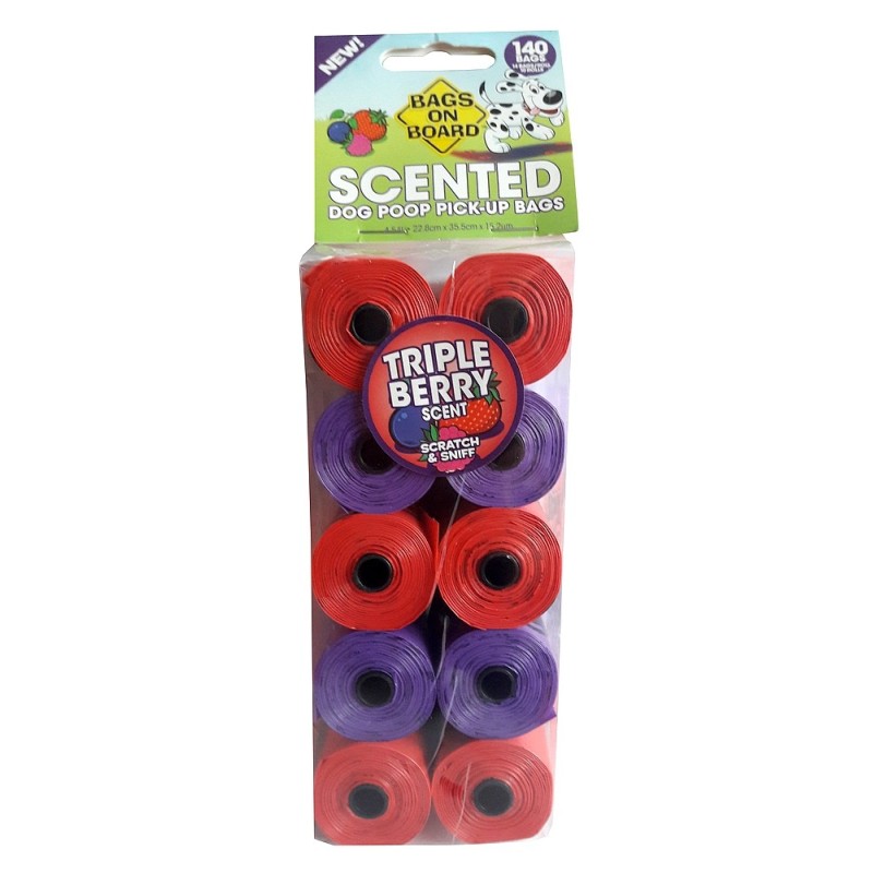 BAGS ON BOARD Woreczki Triple Berry 10 x 14 szt. (140 sztuk) perfumowane owocowo