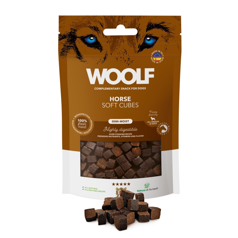 WOOLF Soft Cubes Horse Monoprotein 100g