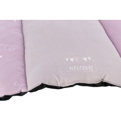 TRIXIE Junior patchwork mata dla szczeniąt/kociąt z welury 68 x 62 cm - miętowy/jasnoliliowy/różowy