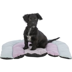 TRIXIE Junior patchwork mata dla szczeniąt/kociąt z welury 68 x 62 cm - miętowy/jasnoliliowy/różowy