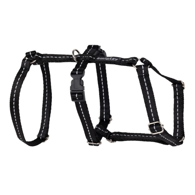 AMIPLAY Reflective Szelki regulowane Safety - Czarny XL