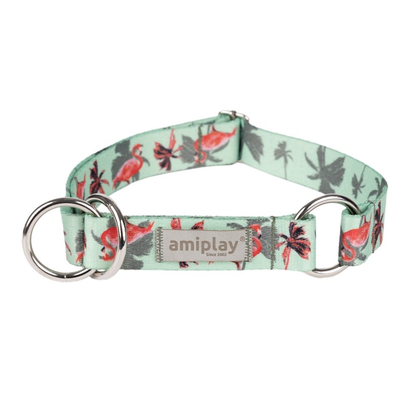 AMIPLAY BeHappy Obroża półzaciskowa - Flamingo M