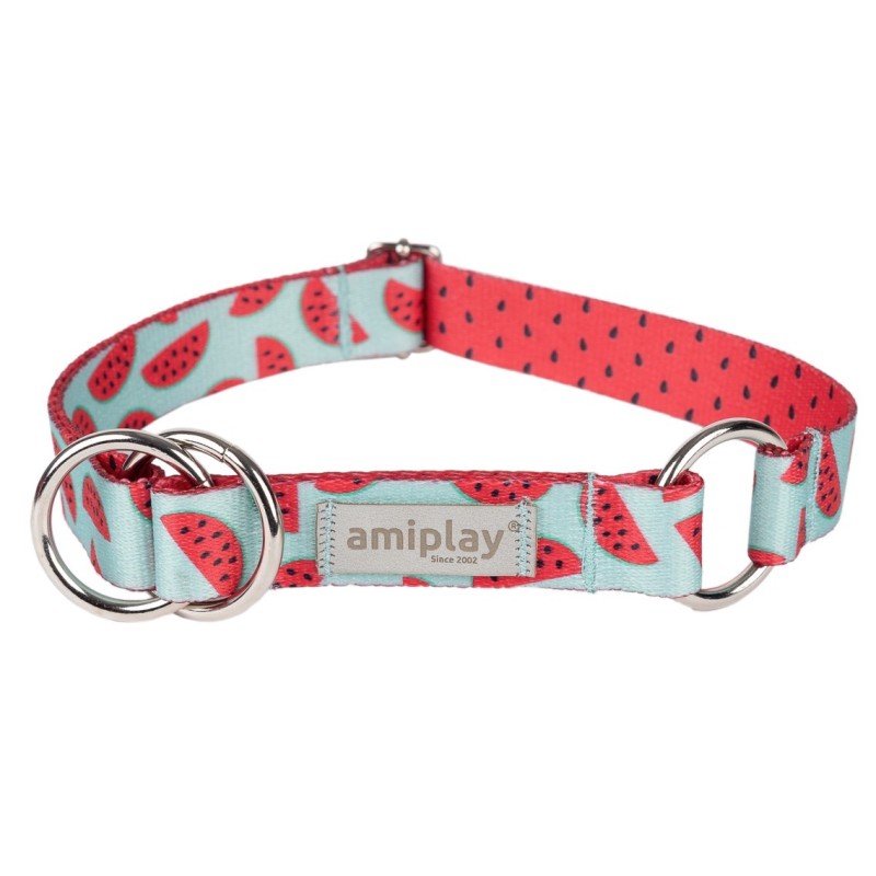 AMIPLAY BeHappy Obroża półzaciskowa - Watermelon M
