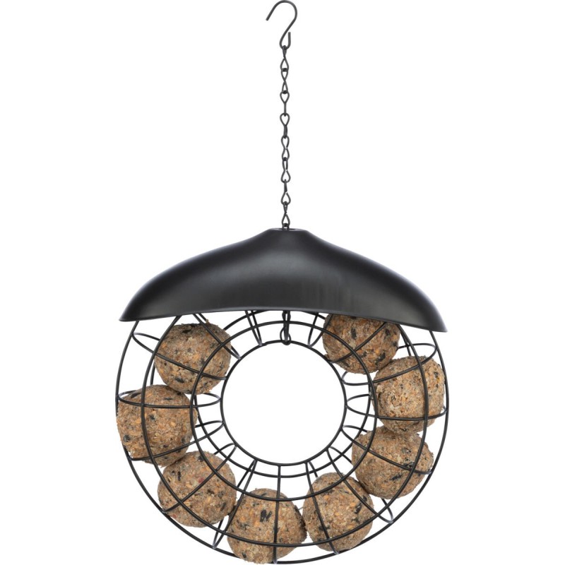 TRIXIE Karmidło okrągłe dla ptaków do 8 kul tłuszczowych 24 x 8 cm - czarny