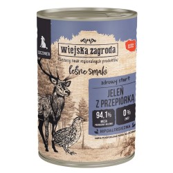 WIEJSKA ZAGRODA dla szczeniąt Leśne smaki - Jeleń z przepiórką 800g